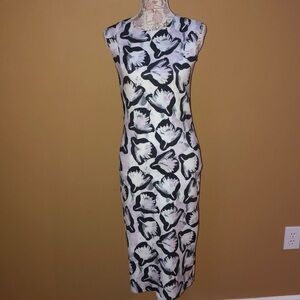 H&M Watercolor Scuba Sheath Dress 10